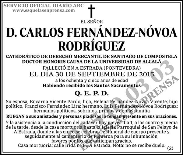 Carlos Fernández-Nóvoa Rodríguez